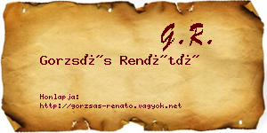 Gorzsás Renátó névjegykártya