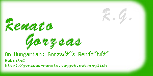 renato gorzsas business card